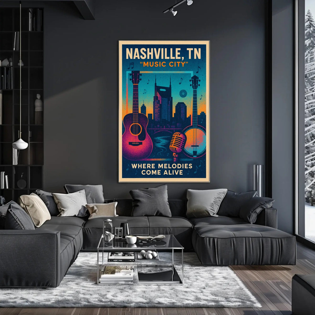 Nashville, TN Music City Poster