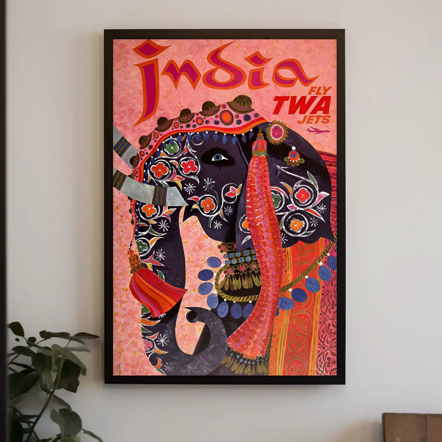 India Fly TWA Travel Poster