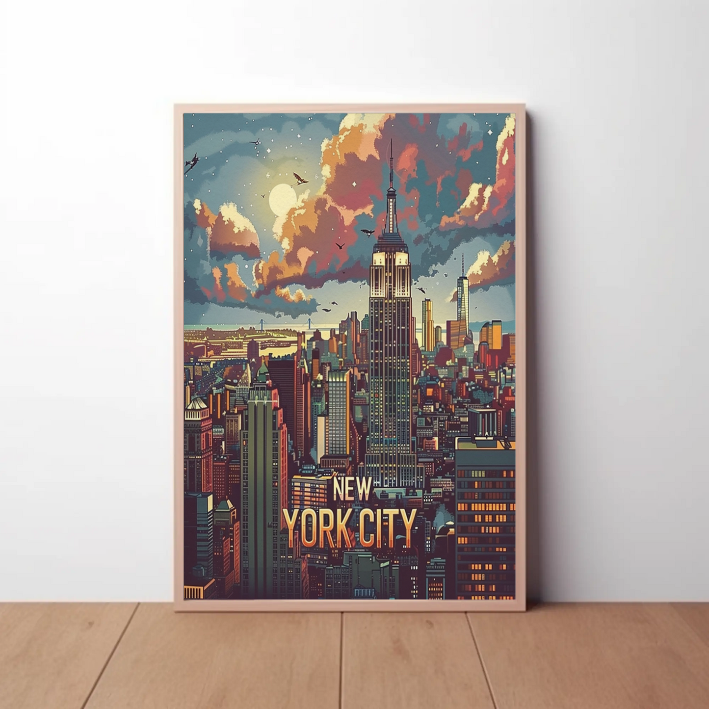 New York City Empire Skyline Travel Poster