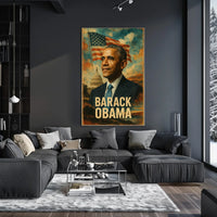 Barack Obama 44th President of the United States Layered Digital Collage Poster