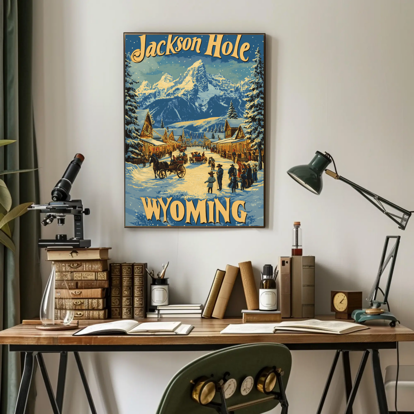 Jackson Hole Wyoming Vintage Poster Winter