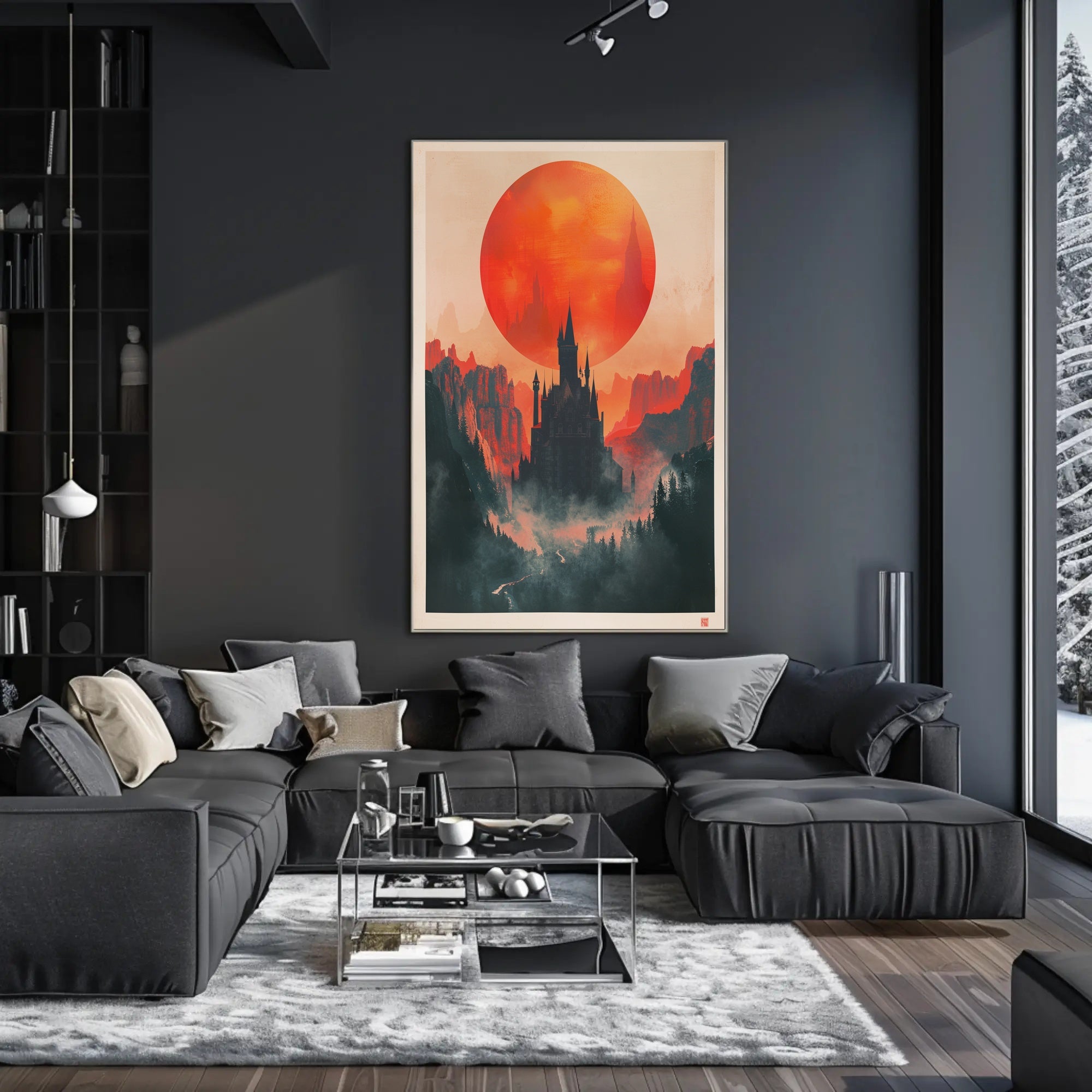 Castle Under the Red Sun Poster PosterGoat