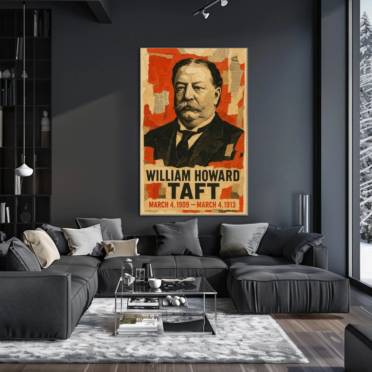 William Howard Taft 27th President of the United States Layered paper Collage Poster