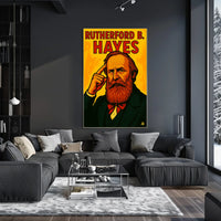 Rutherford Hayes Portrait Scenic Vintage Poster