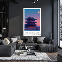 Gyeongbokgung Palace under Full Moon Cultural Poster