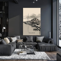 Kalamata Harbor Sketch Poster