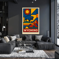 Wyoming A Geometric Tribute Poster
