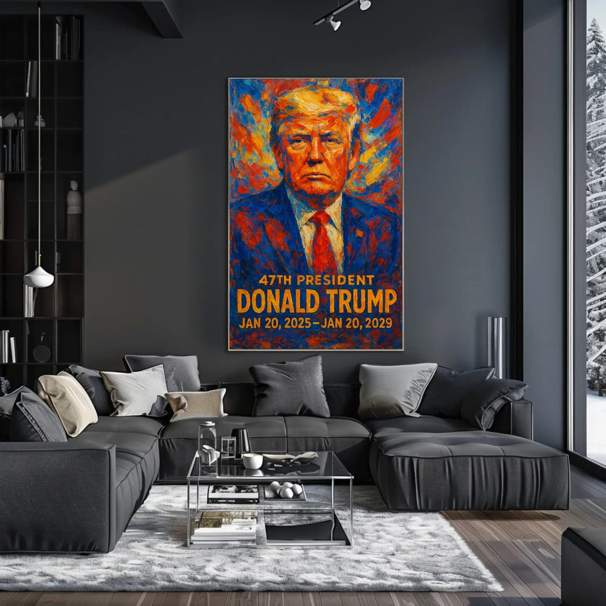 Trump Visionary Patriotism Red Blue Impressionism Poster