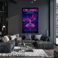 Orlando Neon Fantasy Travel Poster