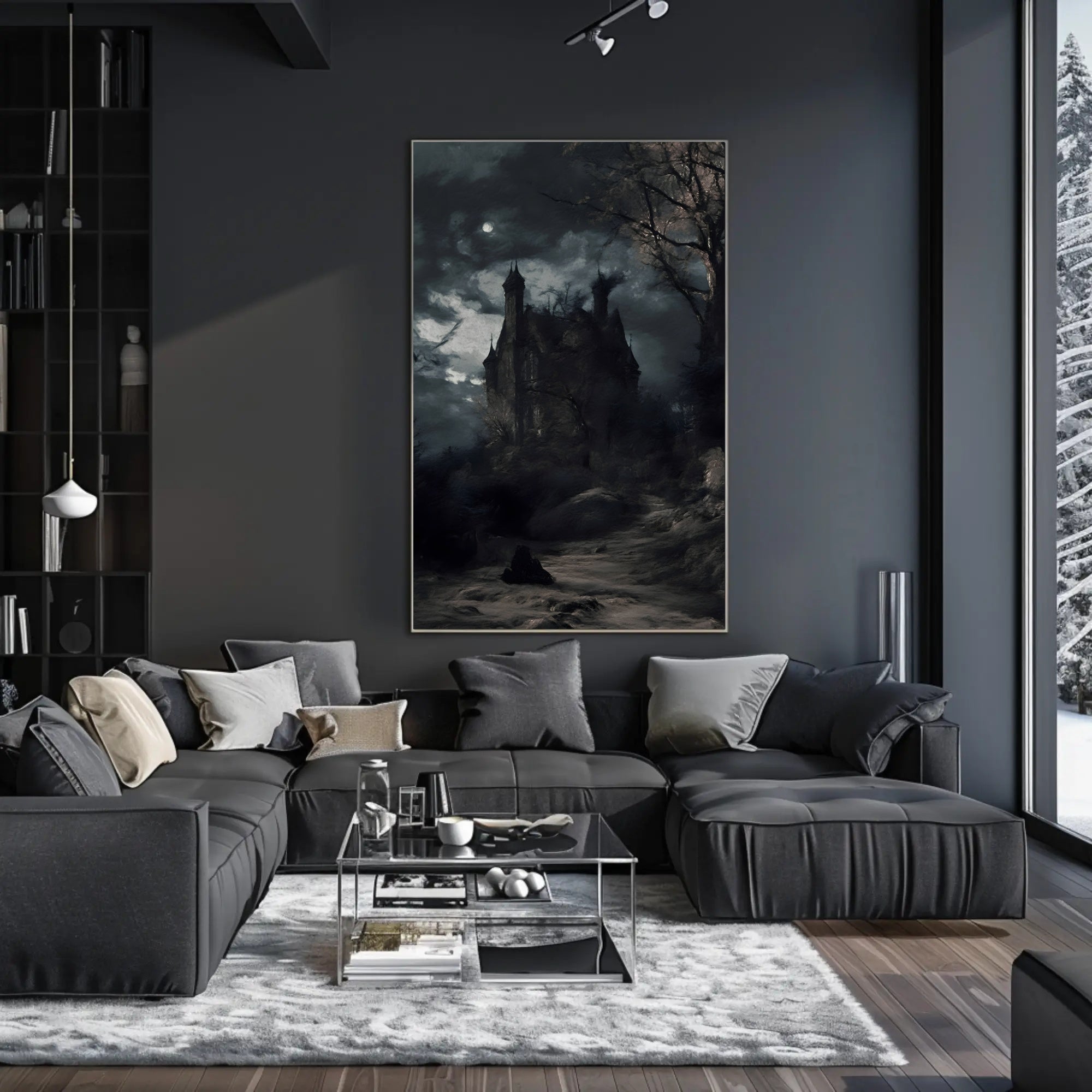 Haunted Castle in Moonlight Fantasy or Mythology Poster PosterGoat