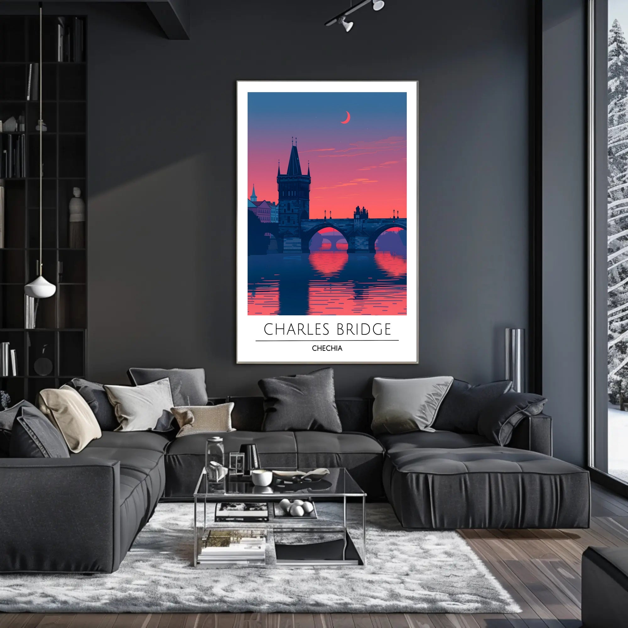 Charles Bridge Twilight Artistry Cultural or Heritage Poster