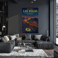 Las Vegas Poster For Home Decor Iconic Skyline Neon Lights