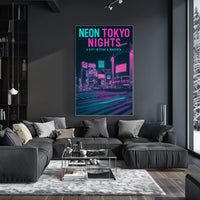 Tokyo Shibuya Crossing Neon Cityscape Urban or Cityscape Poster