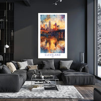 Cleveland Skyline at Sunset Poster PosterGoat