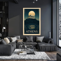 Athens The Parthenon Under Moonlight Poster