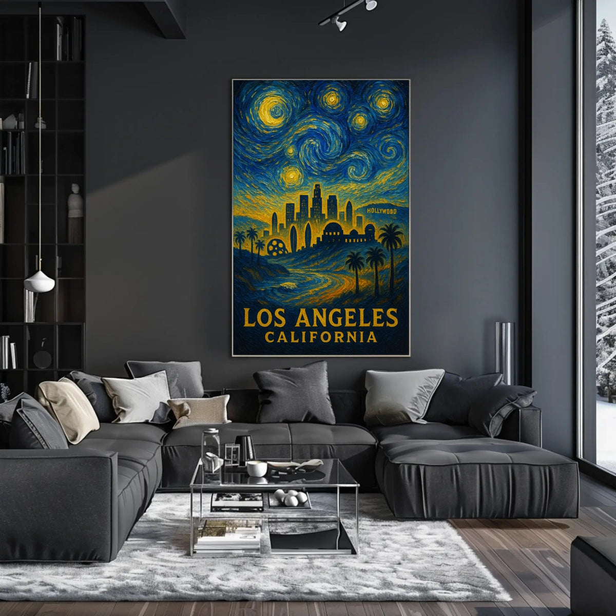 Starry Night Over Los Angeles Poster