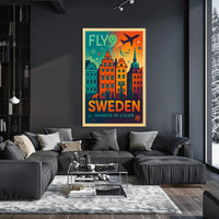 Experience Sweden Vibrant Cityscape Travel Poster PosterGoat