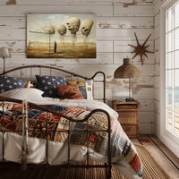 Surreal Landscape with Alien Forms Artistic Poster