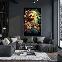 Serene Sloth In Bloom Poster