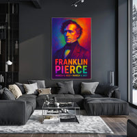 Franklin Pierce 14th President of the United States Neon Gradient Overlay Poster