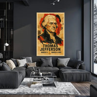 Thomas Jefferson 3rd President of the United States Layered paper Collage Poster