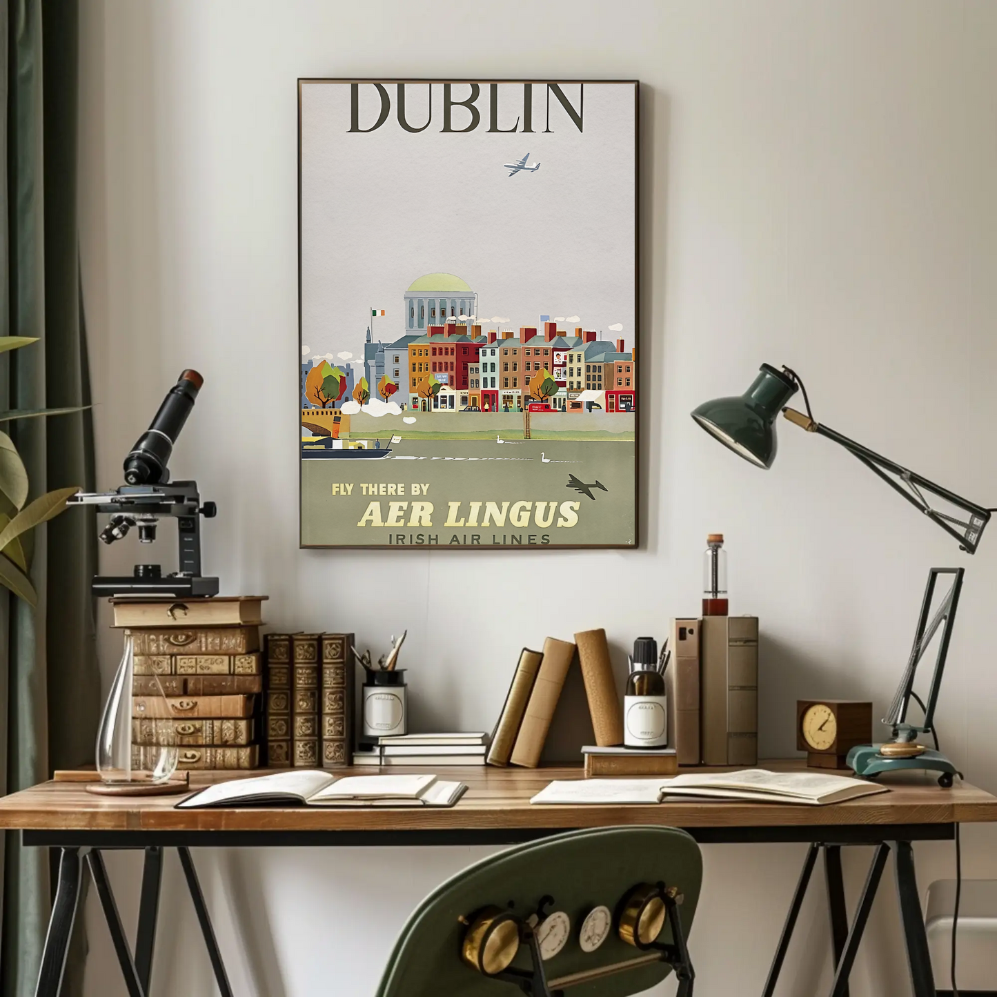 Vintage Poster - Dublin City by Aer Lingus