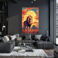 Majestic Lion at Sunset Poster