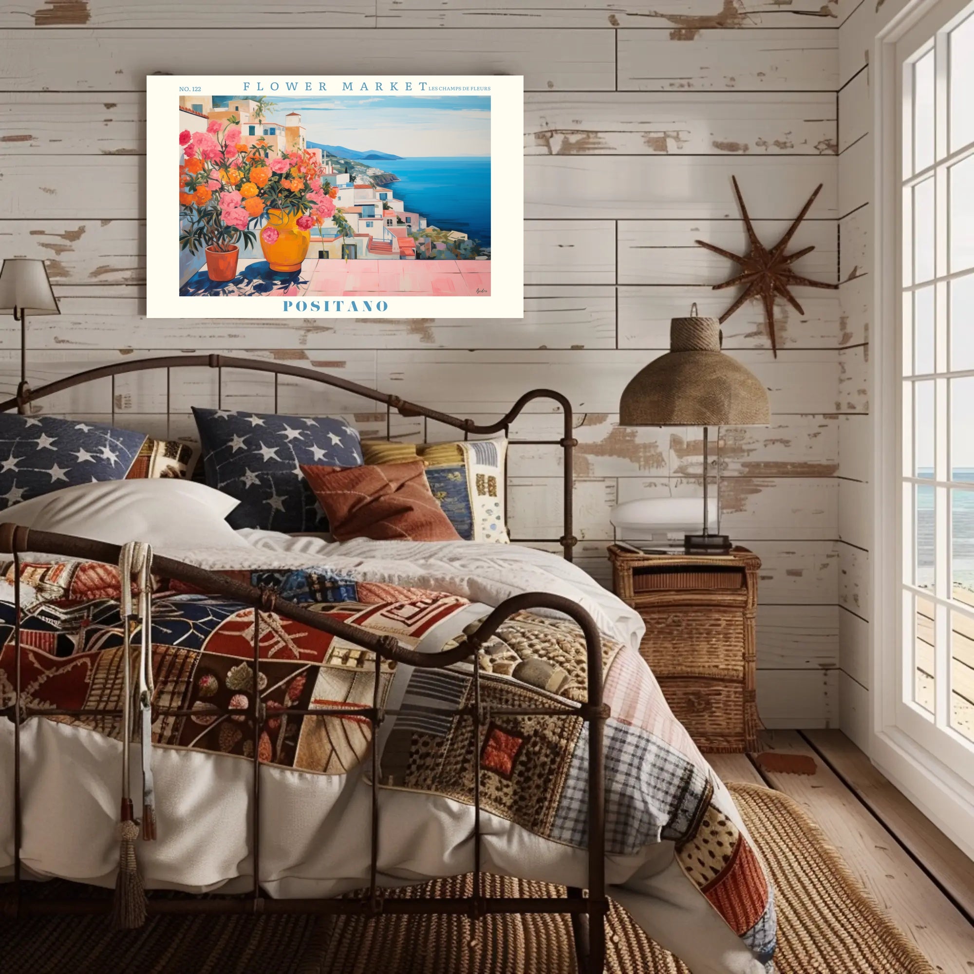 Positano's Vibrant Scenic View: Travel Poster