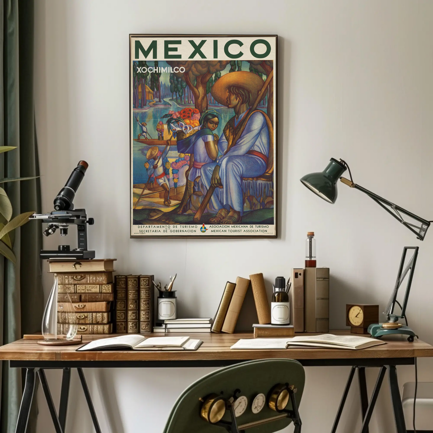 Xochimilco Vintage Poster Mexico Travel