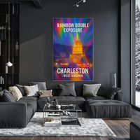 Rainbow Double Exposure Charleston Poster