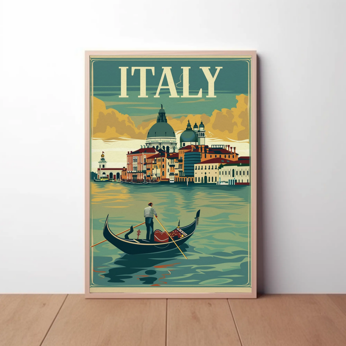 Italy Gondola Venice Grand Canal Travel Poster