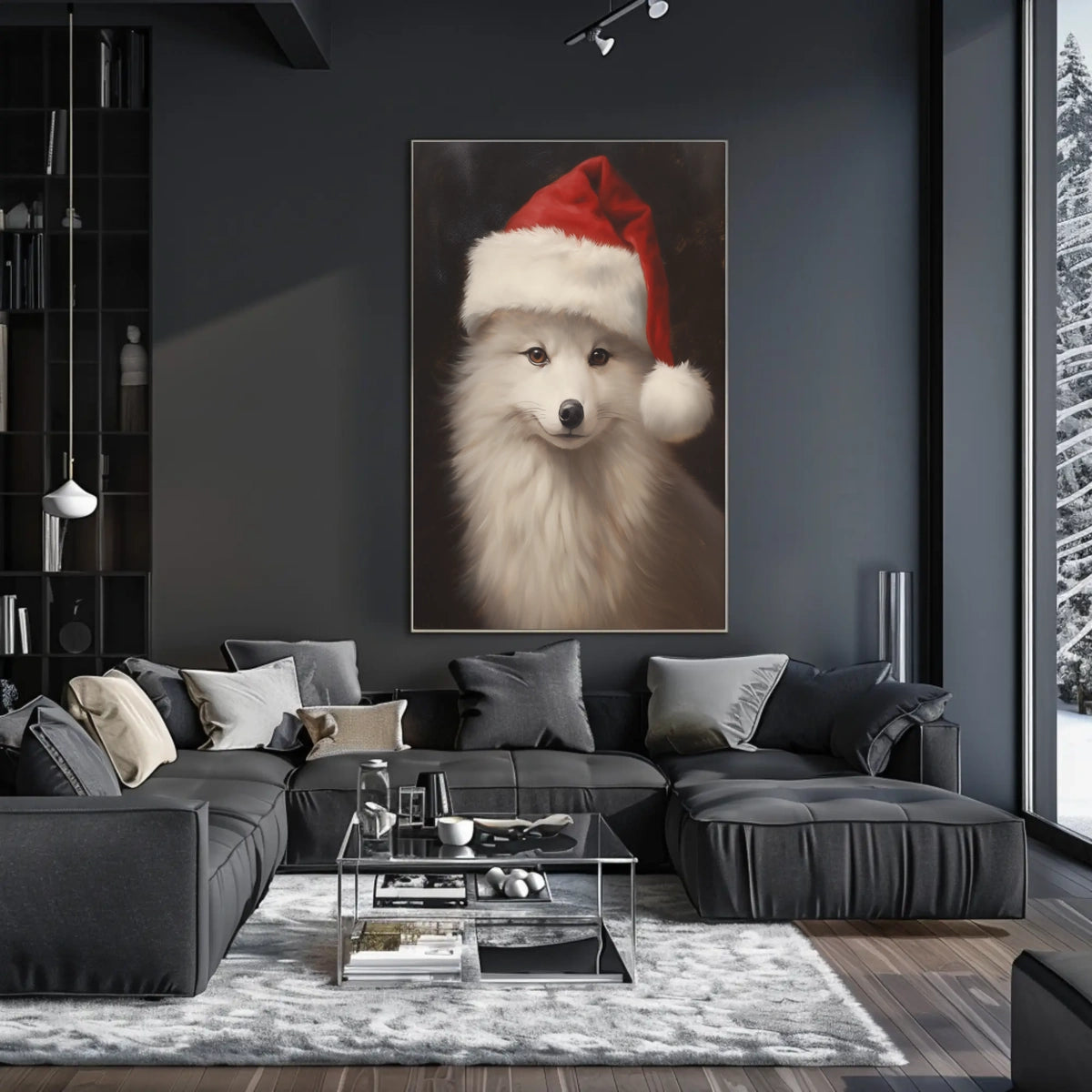 Festive Arctic Fox Poster