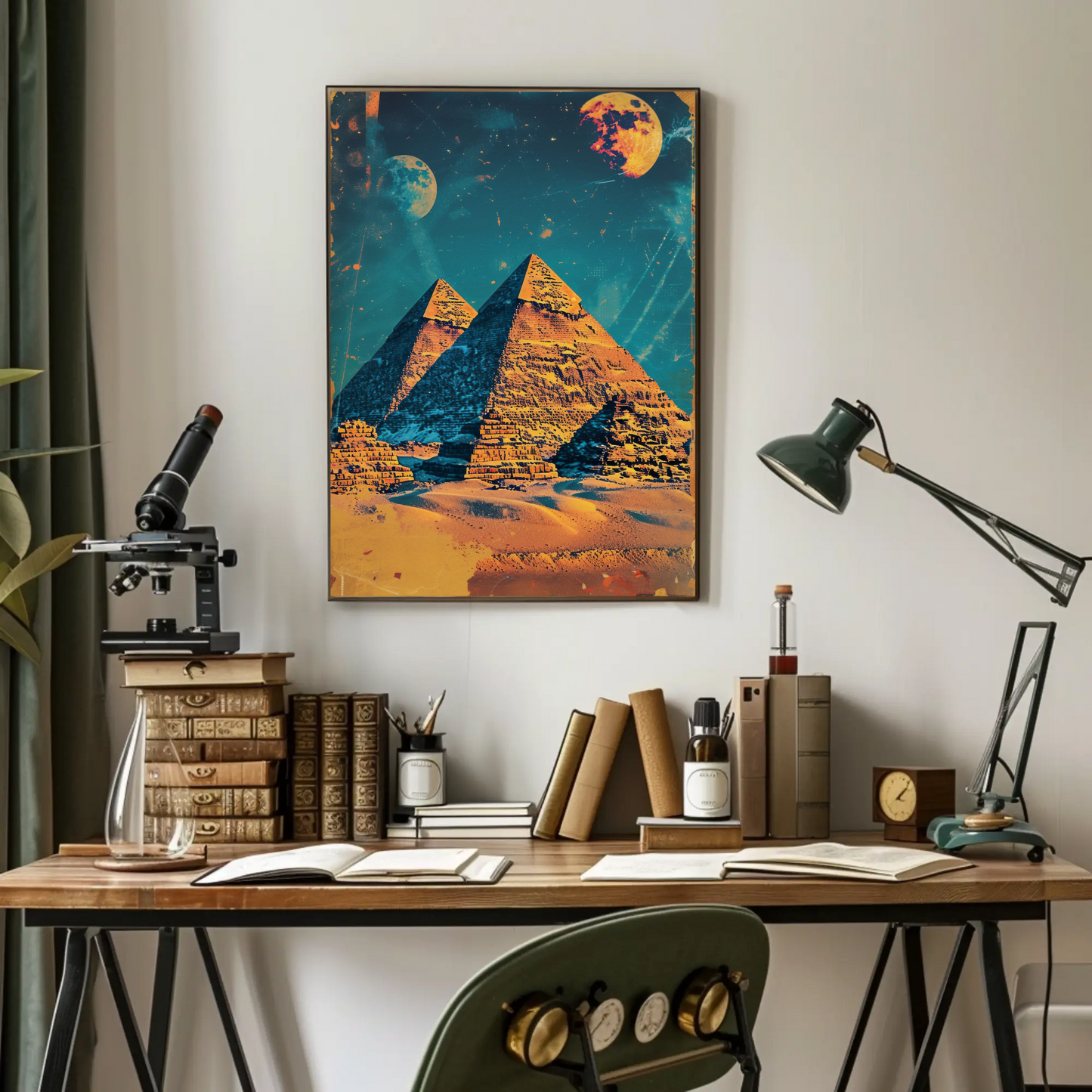 Pyramids of Giza Vintage Travel Poster