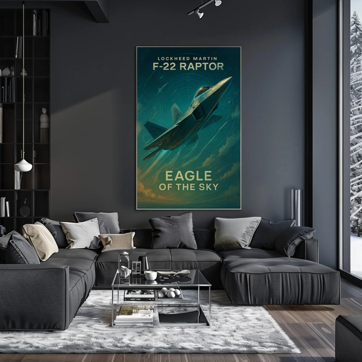 Eagle of the Sky F22 Raptor Poster for Aviation Enthusiasts