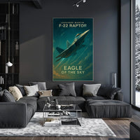 Eagle of the Sky F22 Raptor Poster for Aviation Enthusiasts