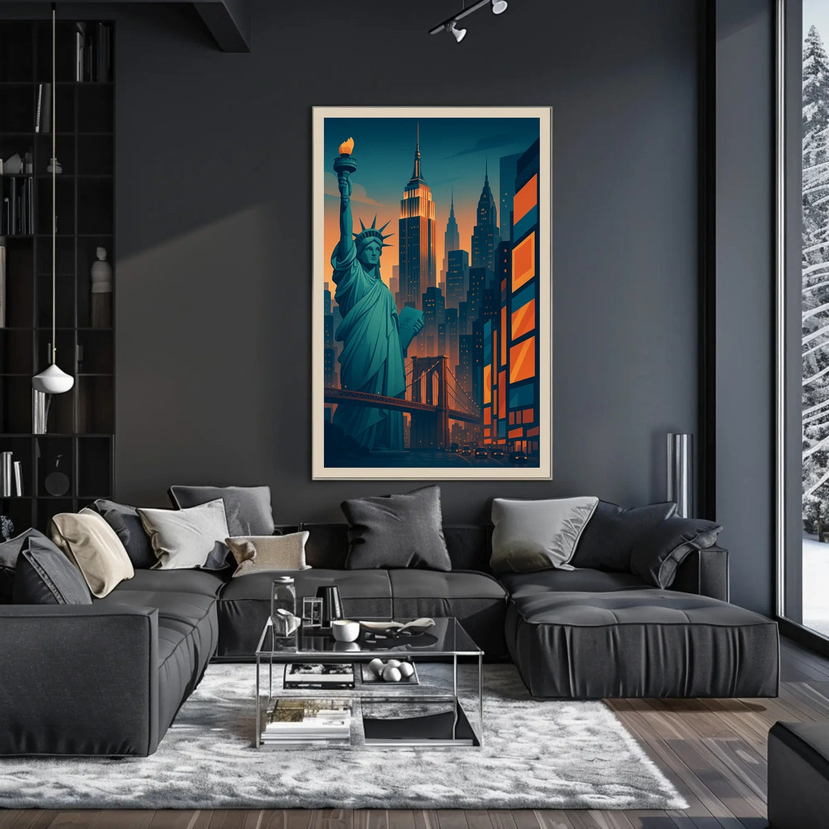 New York City Skyline Poster City of Dreams Office Decor