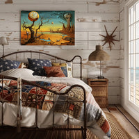 Surreal Time Distortion Scene Artistic Poster