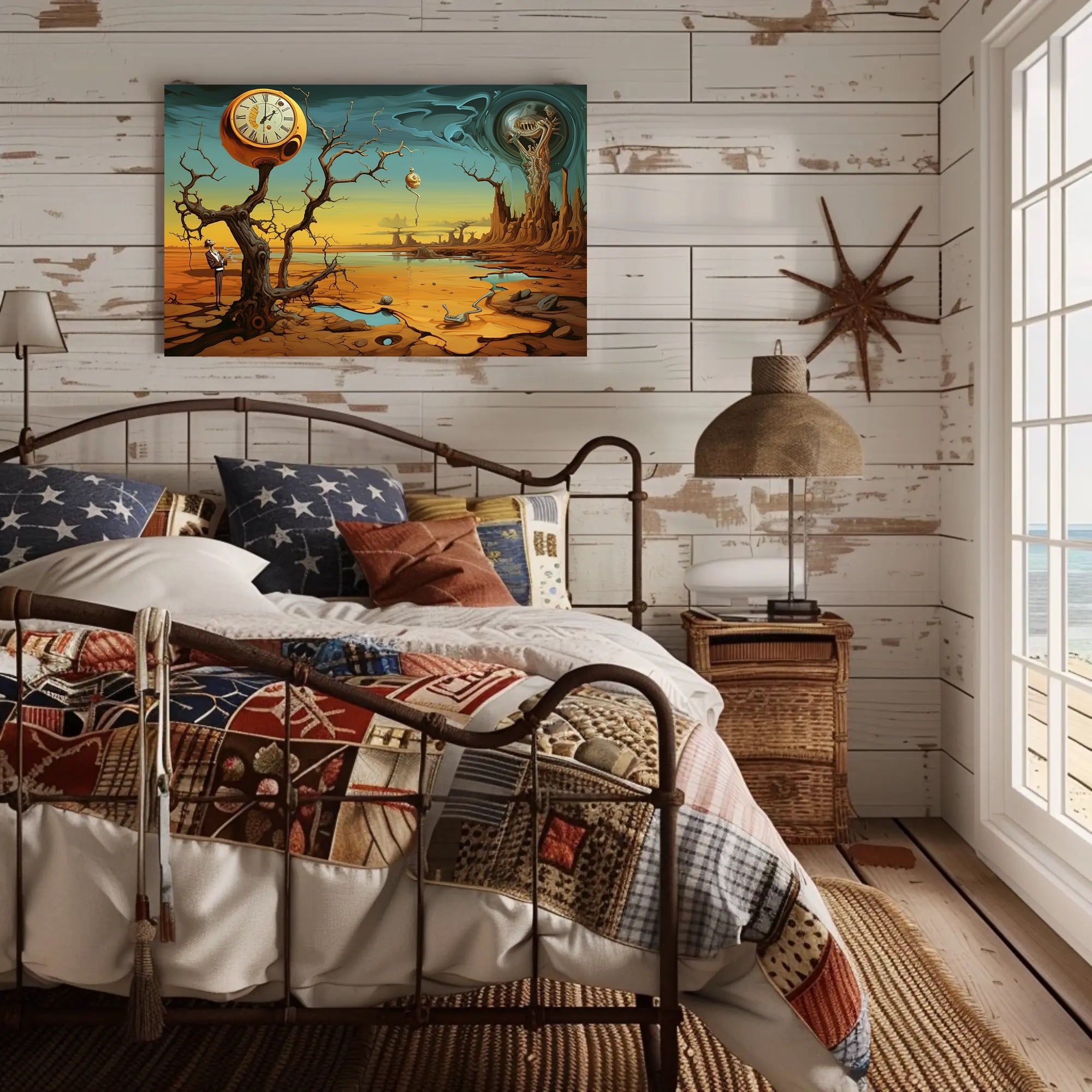 Surreal Time Distortion Scene Artistic Poster