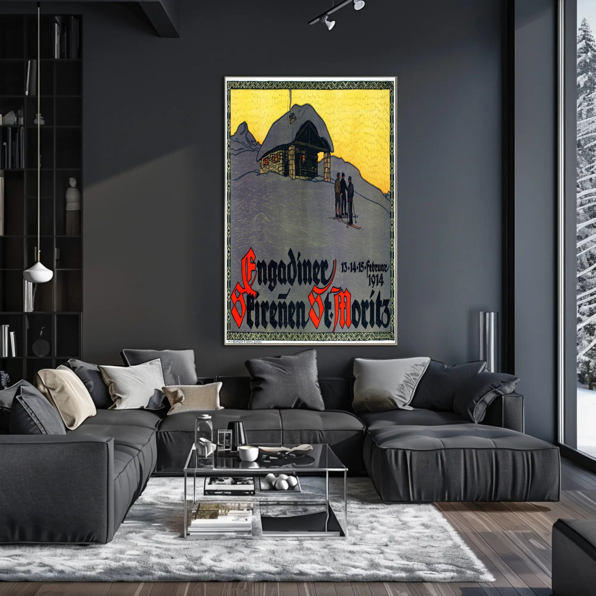 Vintage St. Moritz Winter Sports Travel Poster PosterGoat