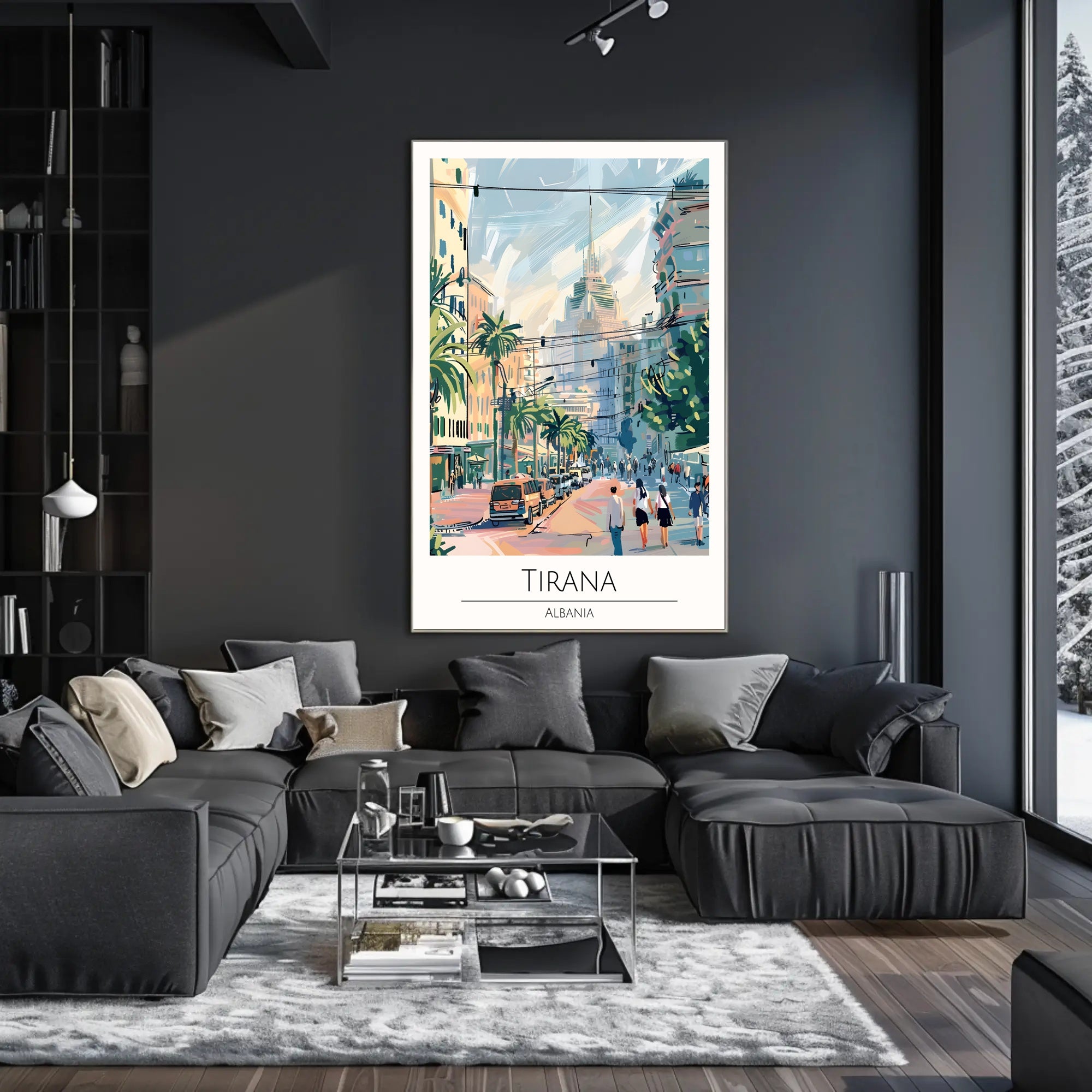 Vibrant Streets of Tirana Poster PosterGoat