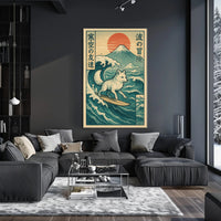 Surfing Fox Adventure Poster PosterGoat