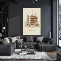 Kyoto Architectural Illustration Poster
