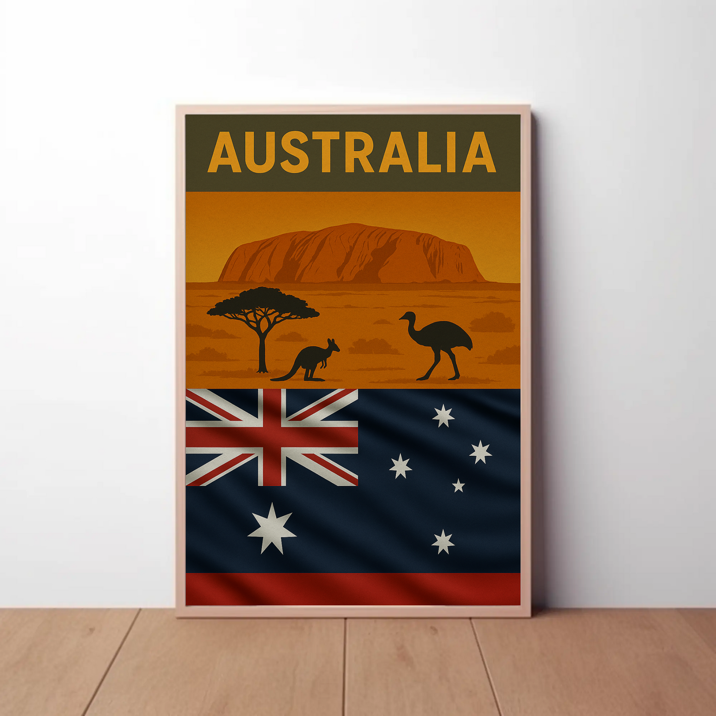 Explore Australia's Iconic Wonders: Uluru Travel Poster