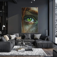 Vivid Green Eye Photorealistic Art Poster Print PosterGoat