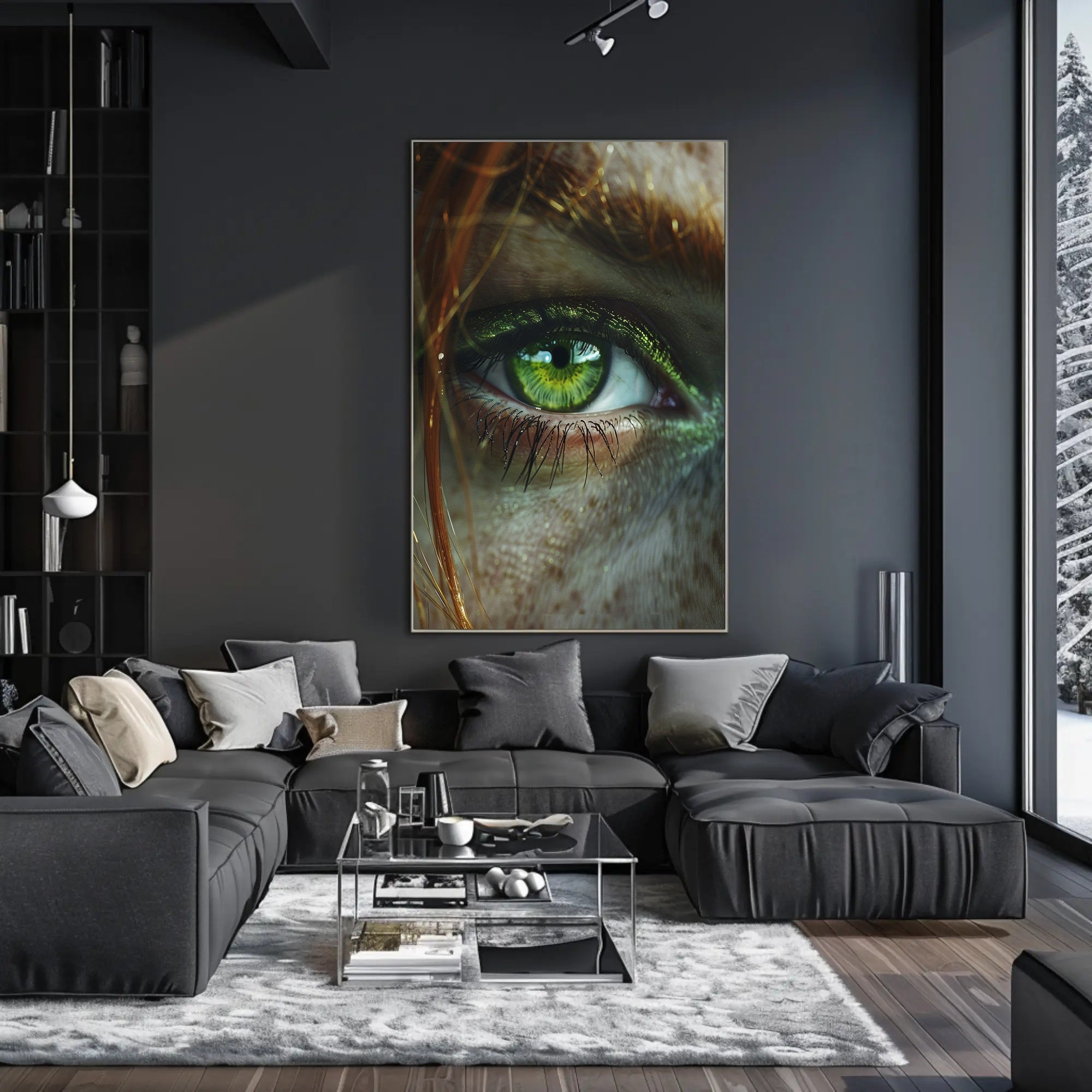 Vivid Green Eye Photorealistic Art Poster Print PosterGoat
