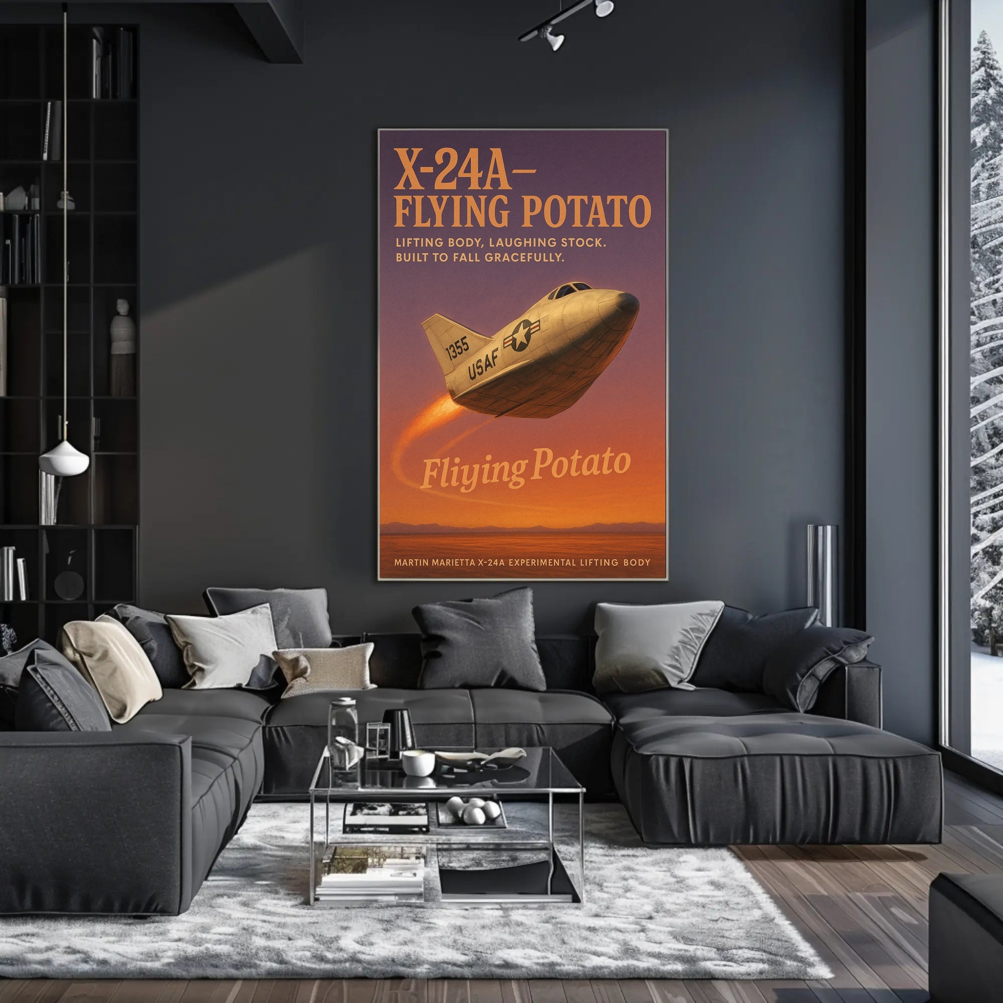 Flying Potato Experimental Aviation Humor Futuristic Sci-Fi Poster