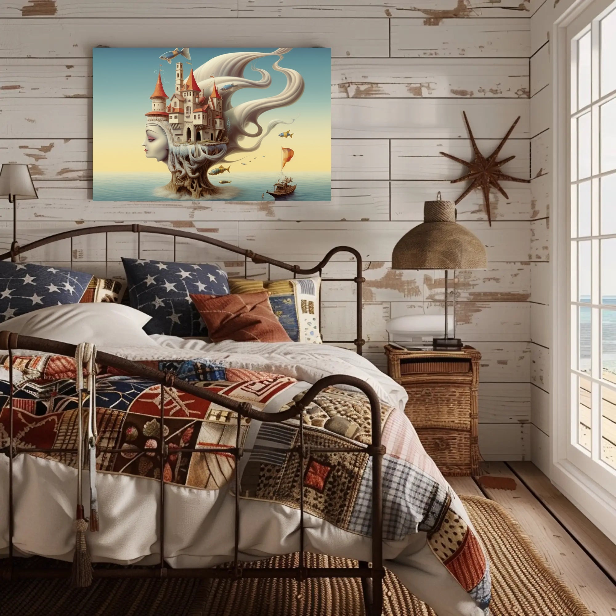 Surreal Castle Head Dreamscape - Fantasy or Mythology Poster