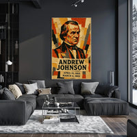 Andrew Johnson 17th President of the United States Layered paper Collage Poster