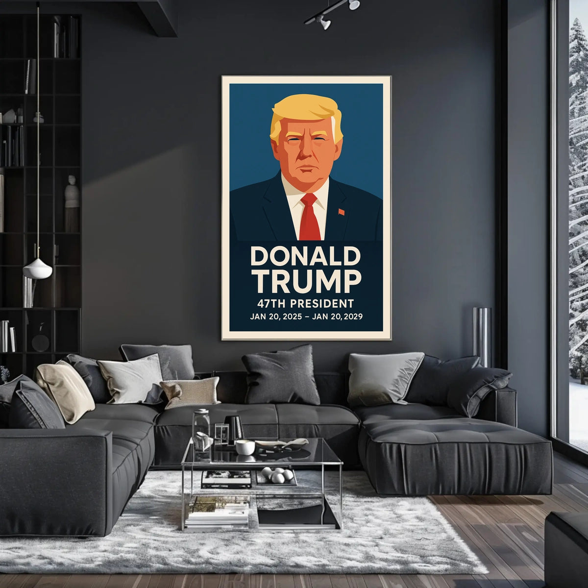 Donald Trump 47th President Iconic Scenic Portrait Vintage Inspired Wall Art Decor Lovers Poster