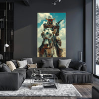 Cyberpunk Cowboy: Futuristic Western Art Print PosterGoat